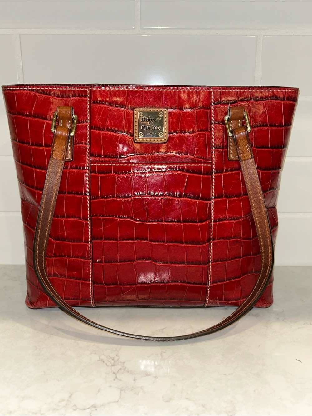 Dooney & Bourke Charlotte croc-embossed leather tote bag